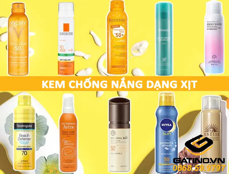 các loại kem chống nắng dạng xịt tốt nhất