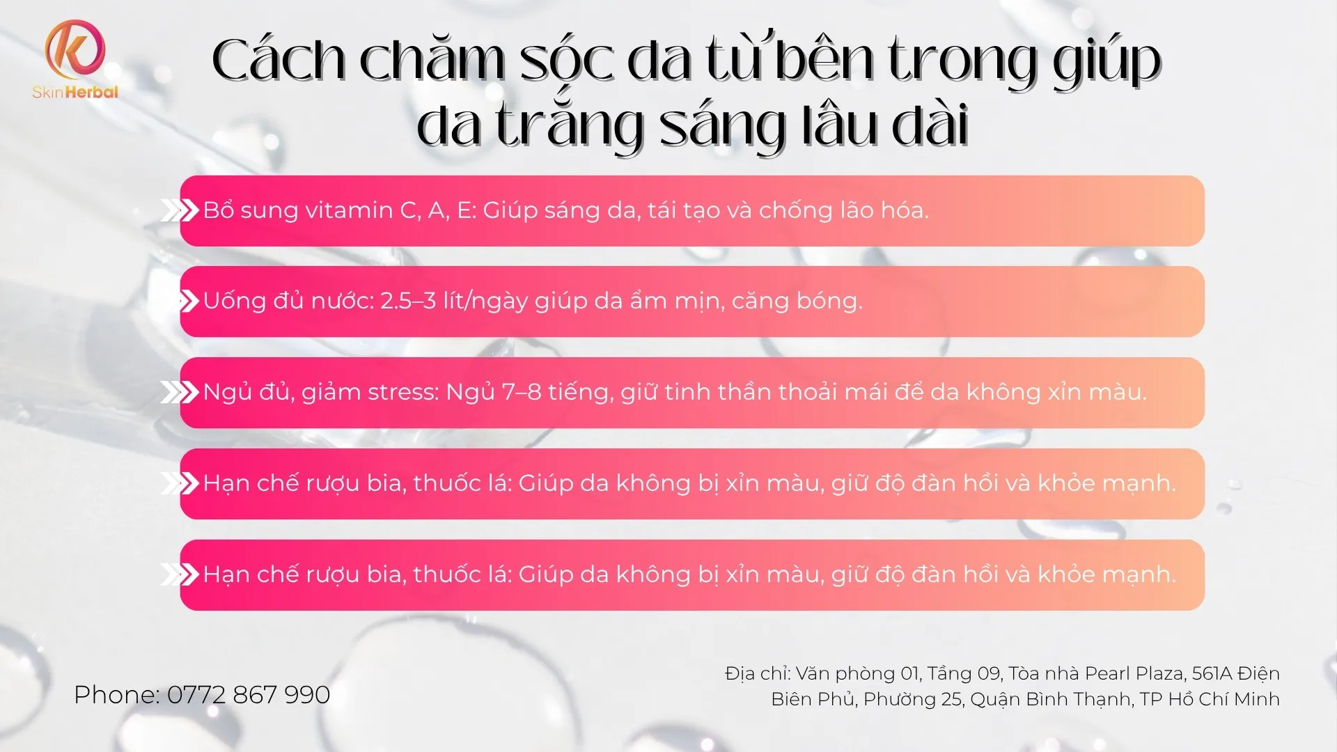 Cách chăm sóc da từ bên trong giúp da trắng sáng lâu dài