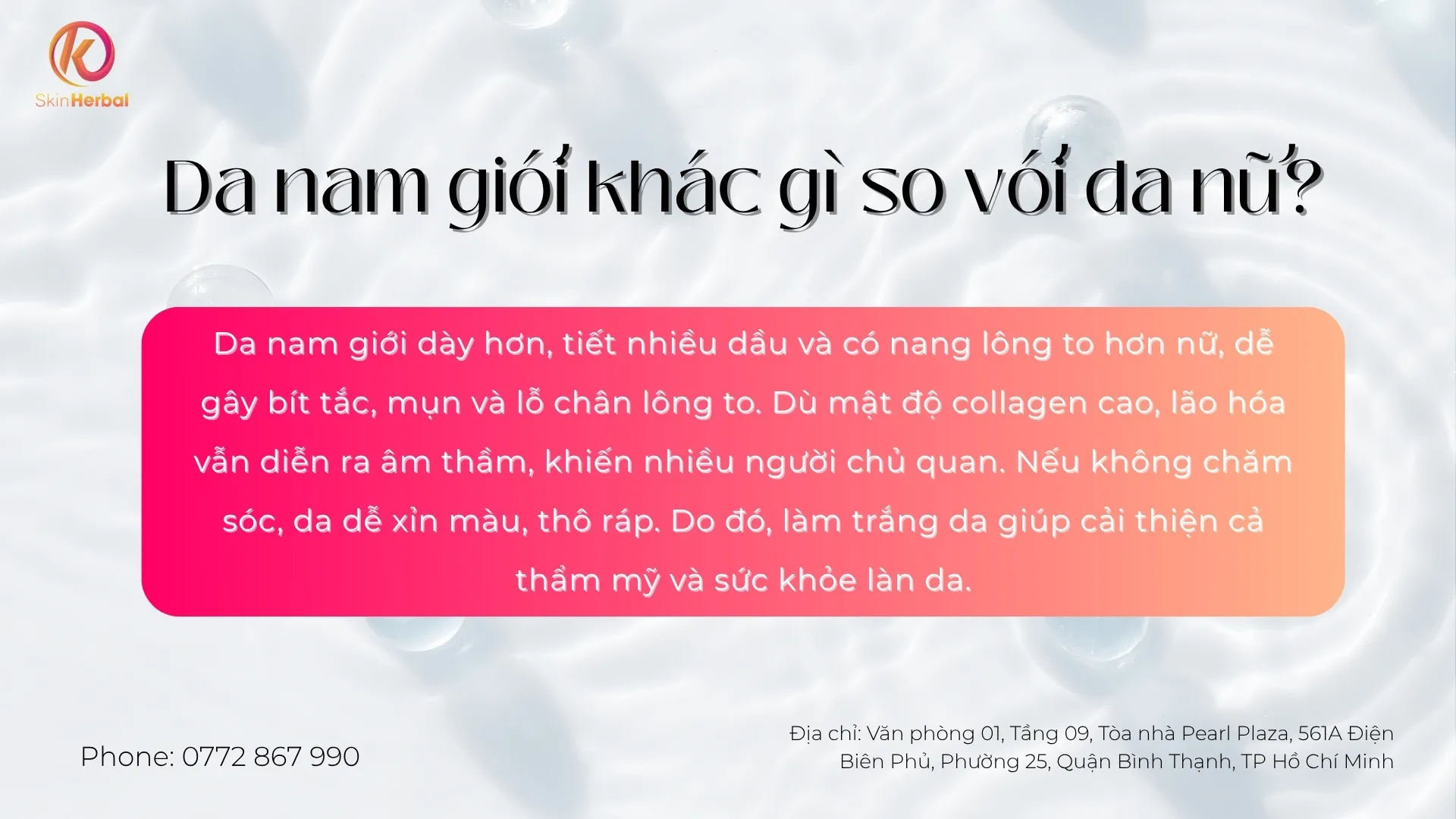 Da nam giới khác gì so với da nữ?