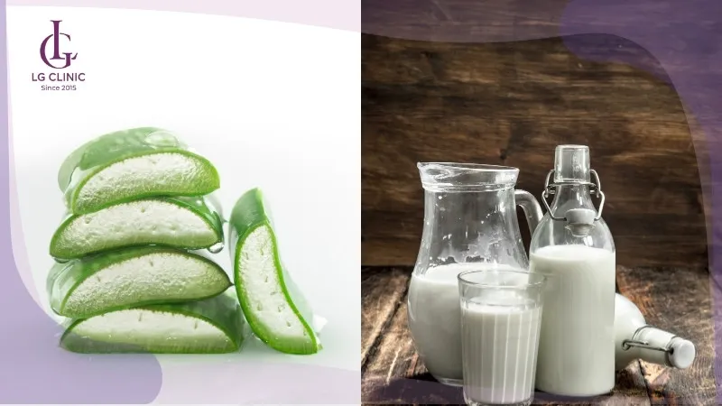 Mặt nạ nha đam và sữa tươi giúp da sáng mịn
